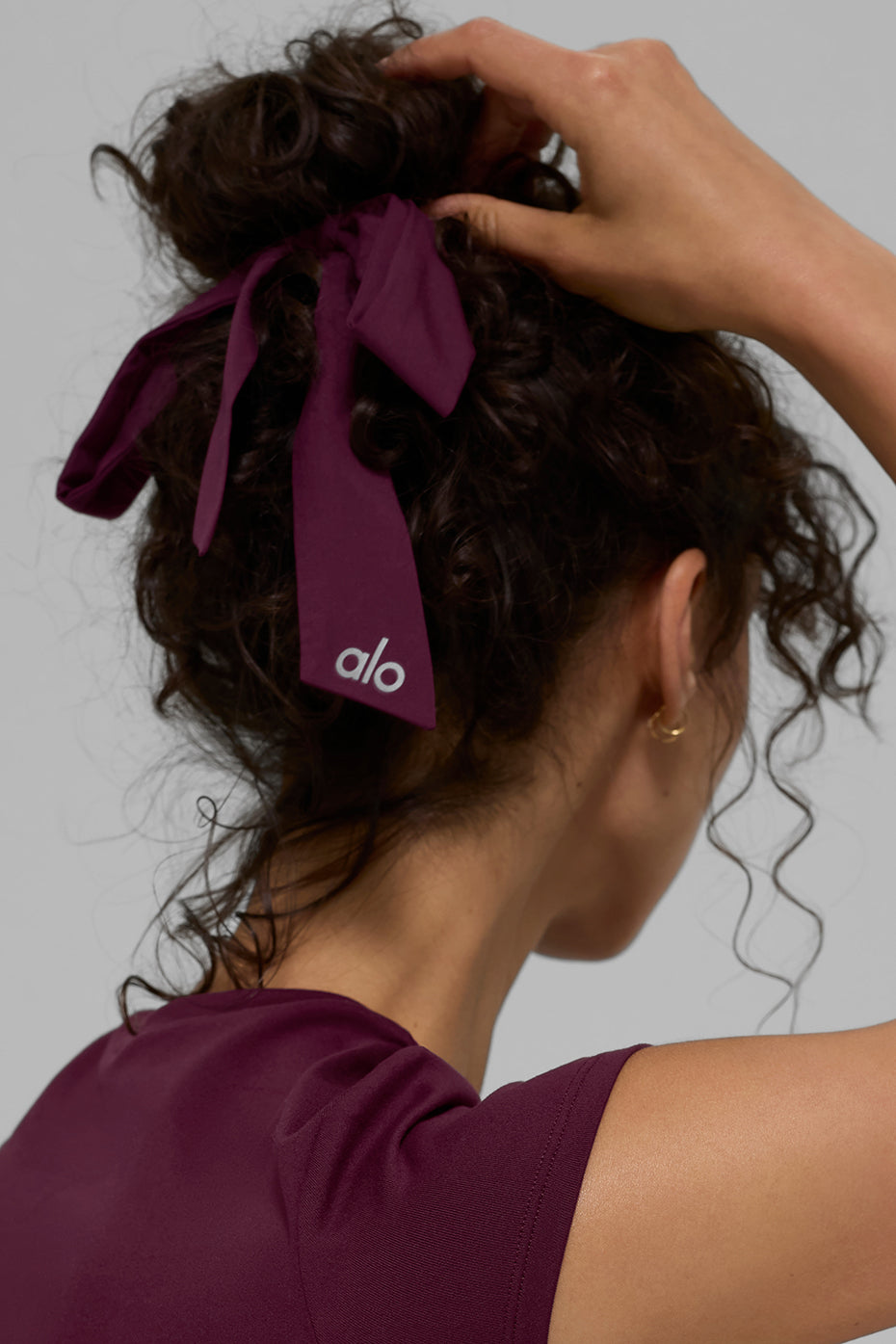 Love Knots Tie Scrunchie - Burgundy - Image 2