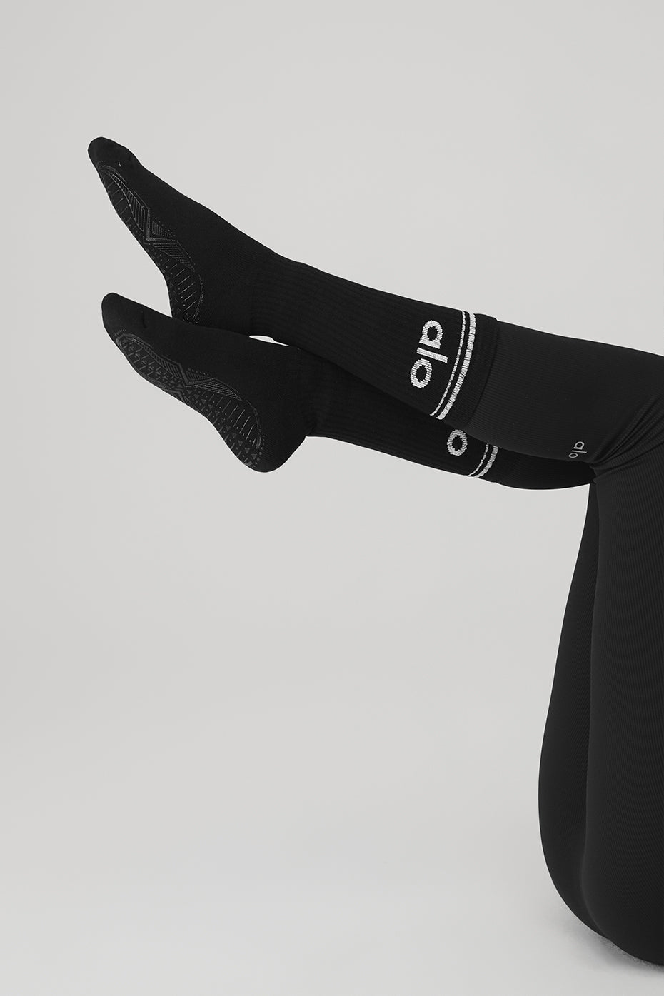 Women's Throwback Barre Sock - Black/White - Image 4