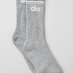 Unisex Throwback Sock - Athletic Heather Grey/White
