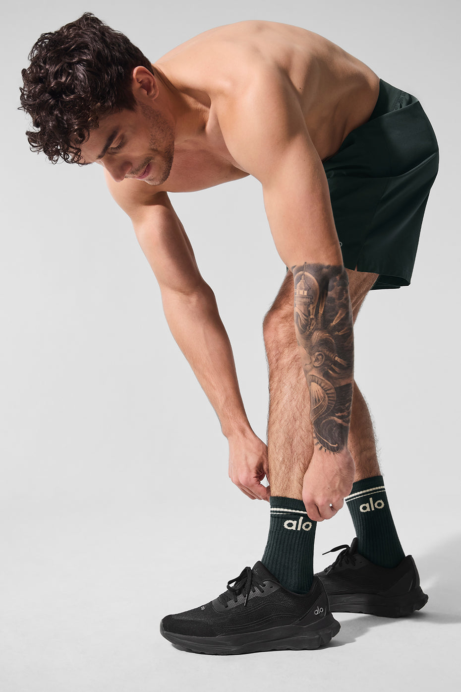 Unisex Throwback Sock - Charcoal Green/Ivory - Image 3