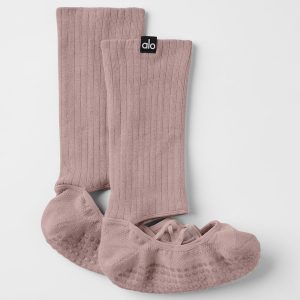 Women's Strappy Siren Grip Sock - Taupe