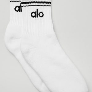 Unisex Half-Crew Throwback Sock - White/Black