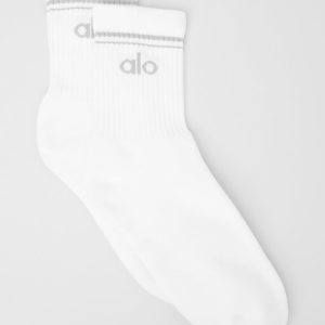 Unisex Half-Crew Throwback Sock - White/Titanium