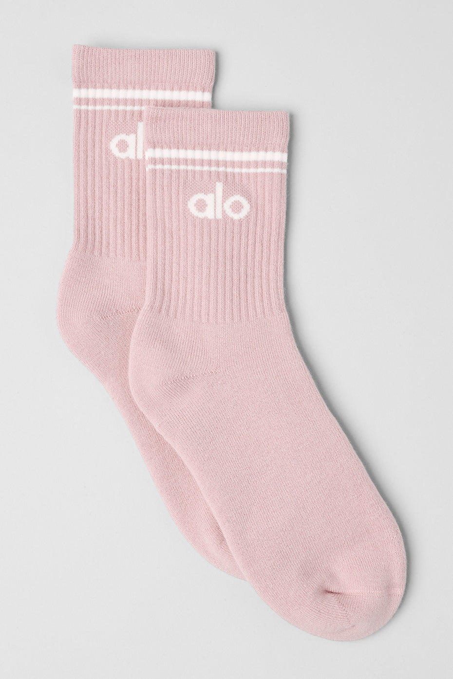 Unisex Half-Crew Throwback Sock - Ballet Pink/White