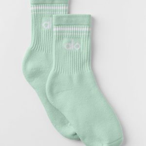 Unisex Half-Crew Throwback Sock - Spearmint/White
