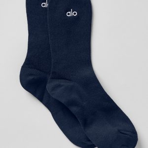 Unisex Half-Crew Understated Sock - Navy