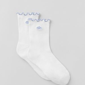 Women's Lettuce Edge Sock - White/Winter Frost