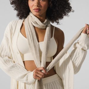 Cashmere Light Frosted Scarf - Winter Latte/Ivory