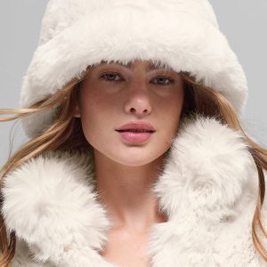 Faux Fur Starstruck Bucket Hat - Ivory