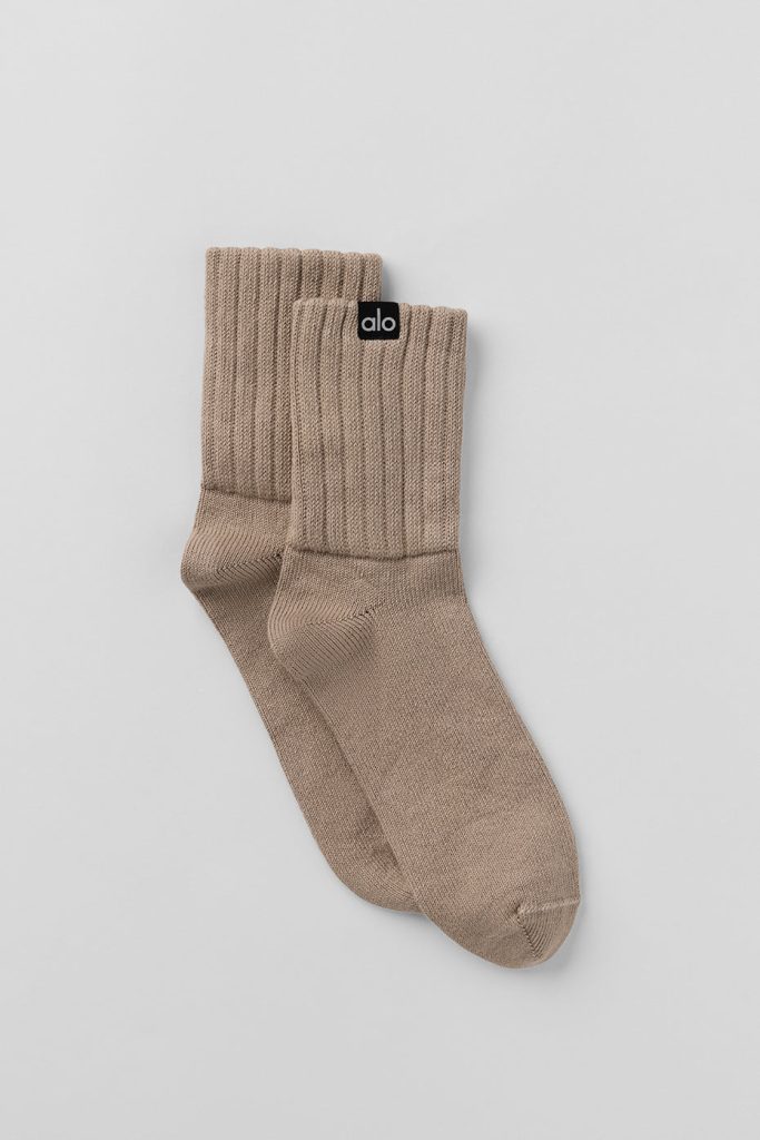 Unisex Half-Crew Scrunch Sock - Gravel