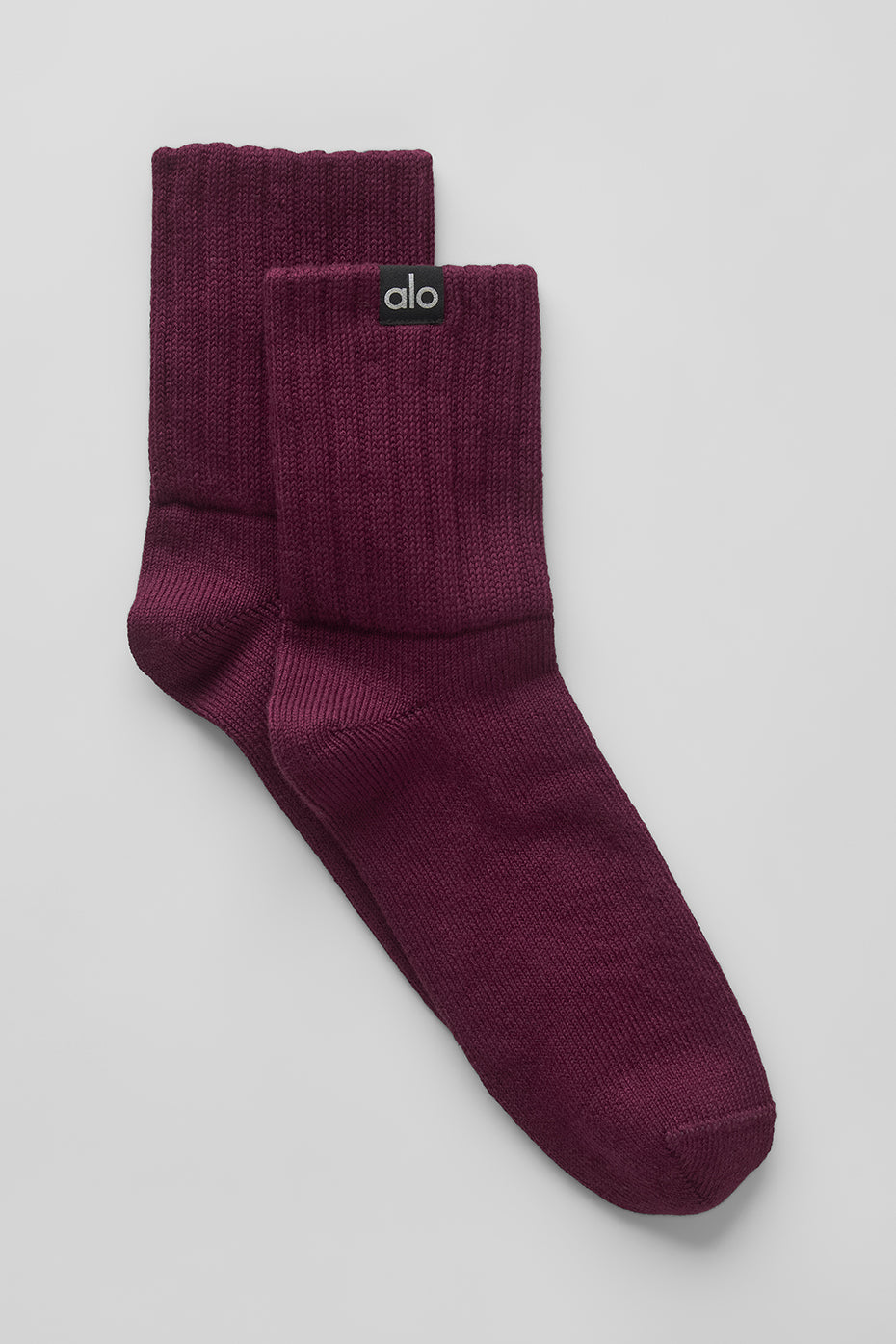 Unisex Half-Crew Scrunch Sock - Burgundy
