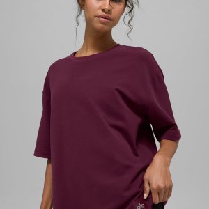 Double Take Short Sleeve - Burgundy