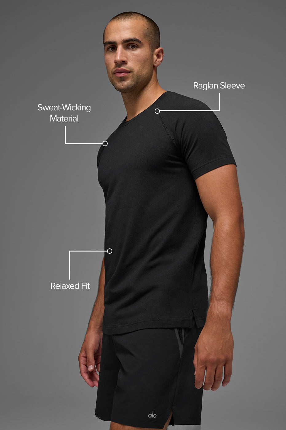 ALO Vapor Crewneck Short Sleeve - Black - Image 2