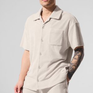 Coastal Terry Button Up - Bone