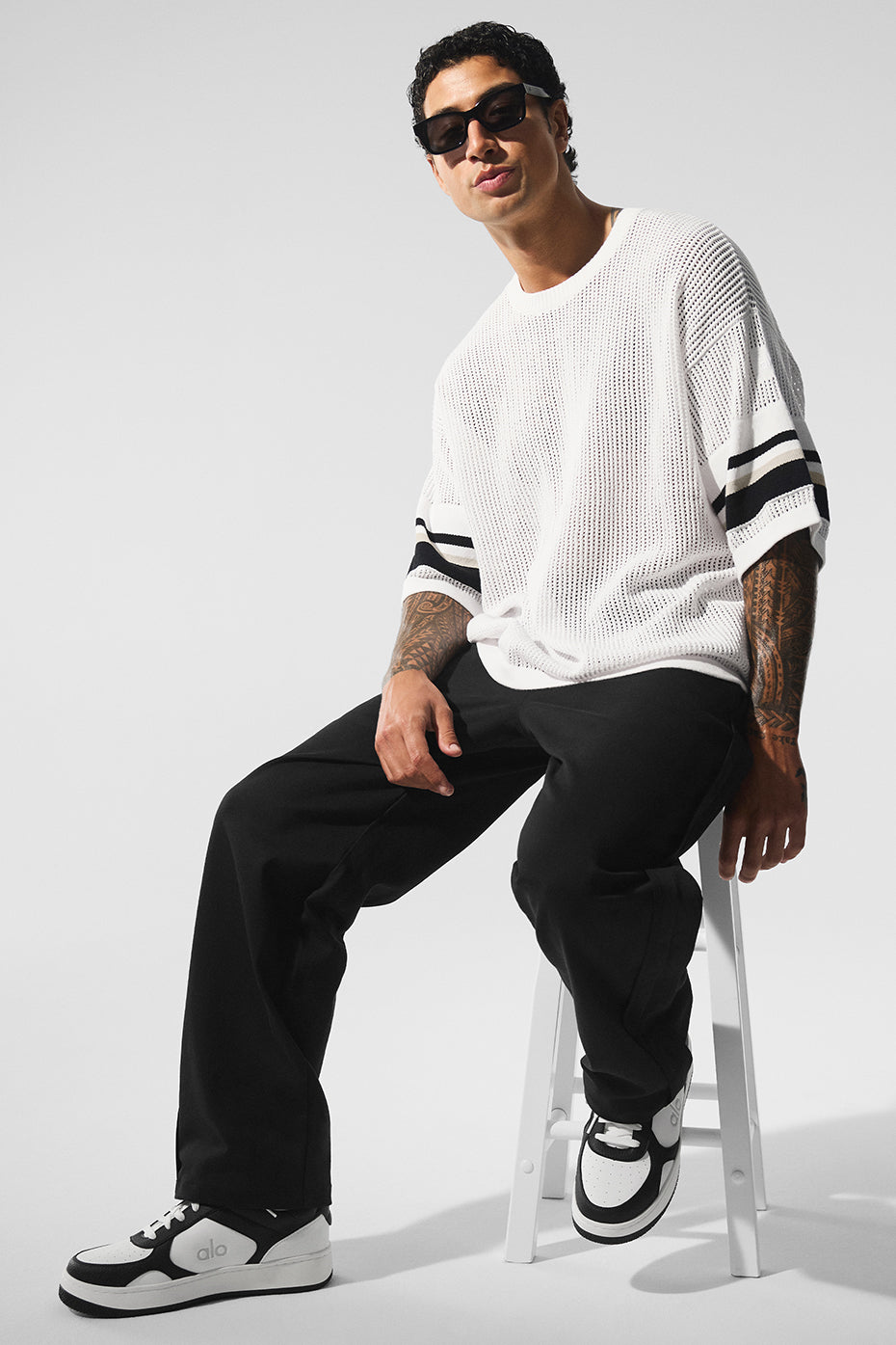 Open Knit Playoff Jersey - White/Bone - Image 4