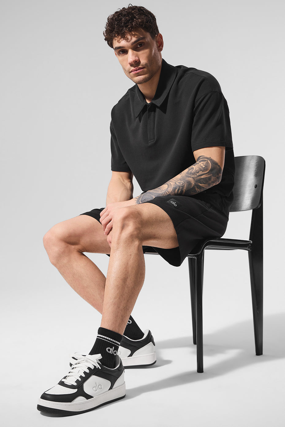 Double Take Short Sleeve Polo - Black - Image 5