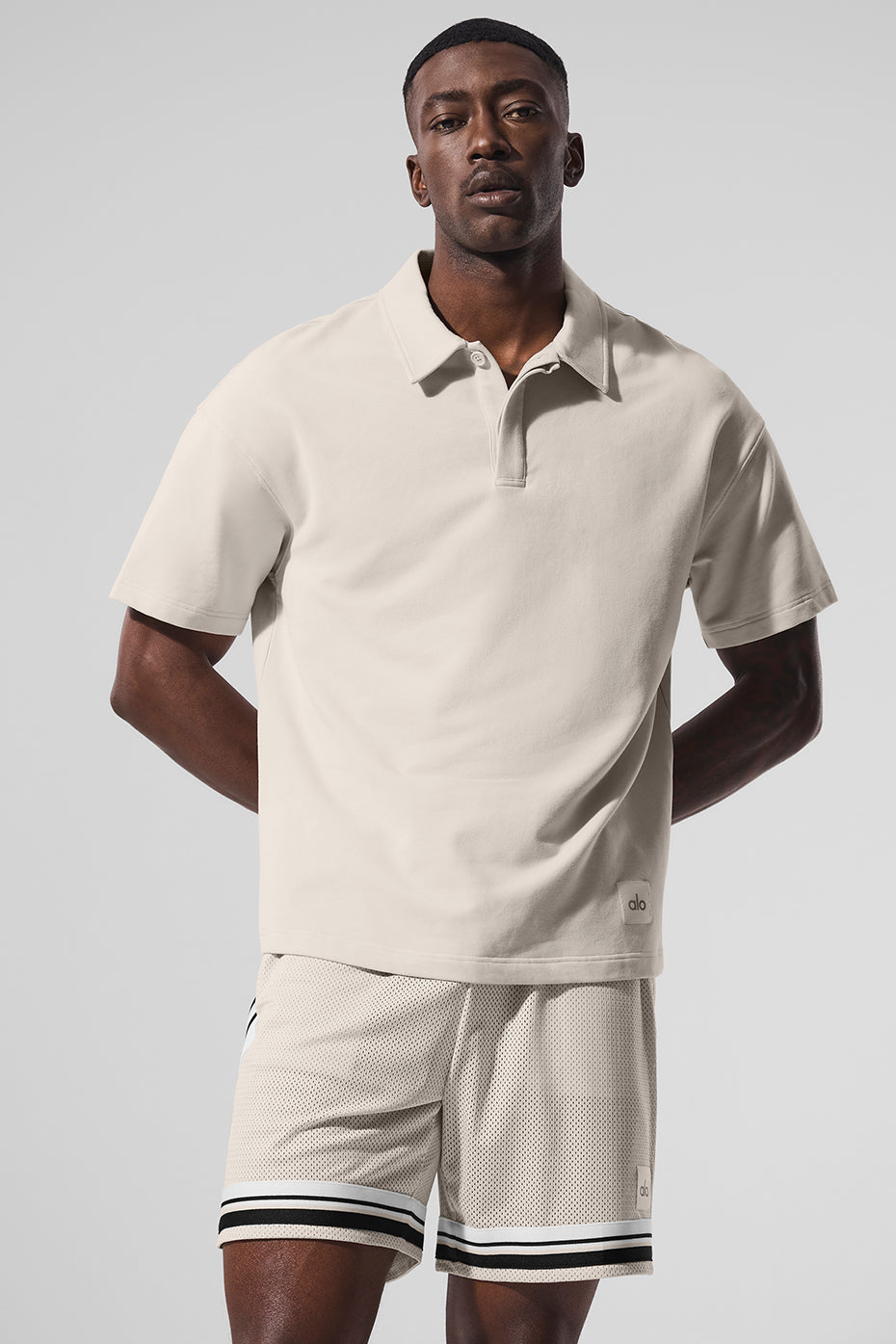 Double Take Short Sleeve Polo - Bone