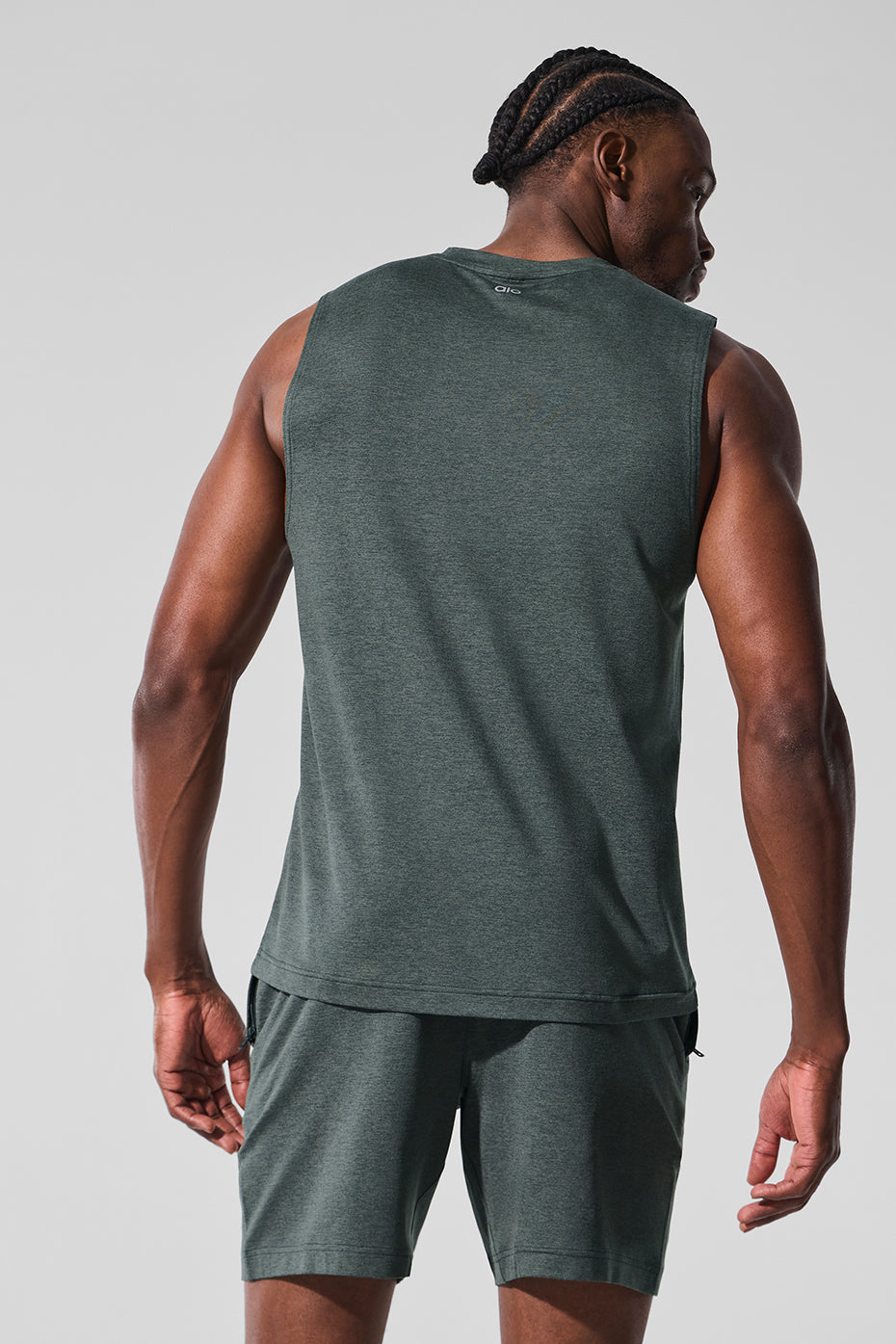 Conquer Muscle Tank - Charcoal Green Heather - Image 2