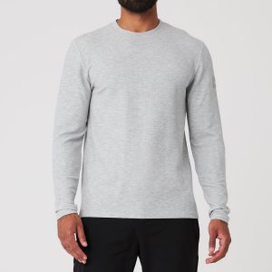 Micro Waffle Fast Break Long Sleeve Tee - Athletic Heather Grey