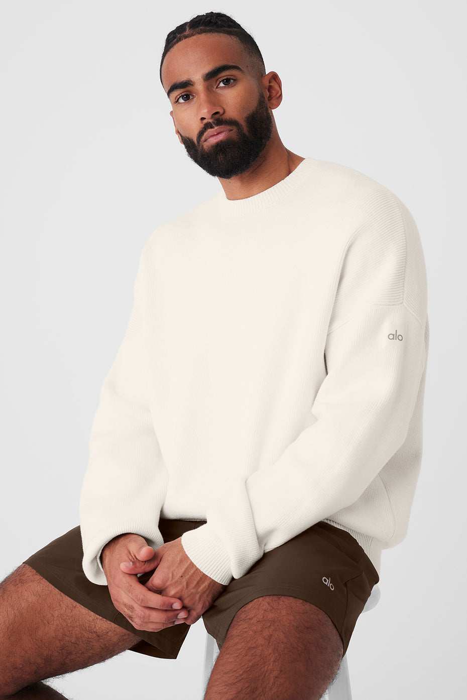 Scholar Crew Neck Sweater - Ivory - Image 5