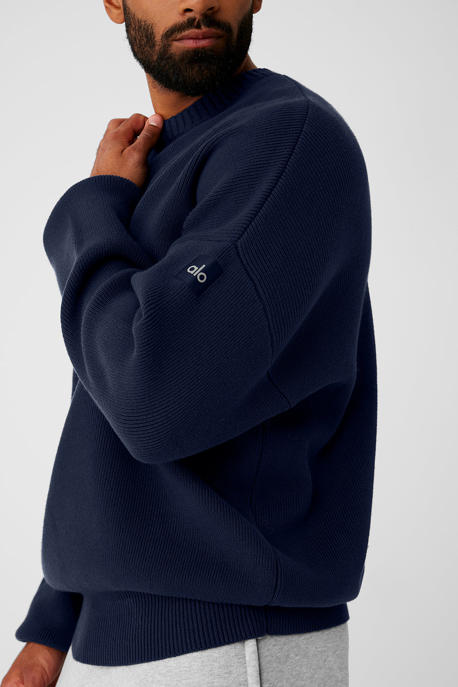 Scholar Crew Neck Sweater - Navy - Image 4