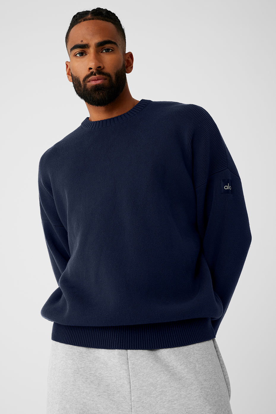 Scholar Crew Neck Sweater - Navy - Image 5