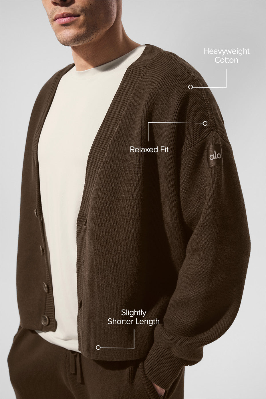 Scholar Cardigan Sweater - Espresso - Image 2