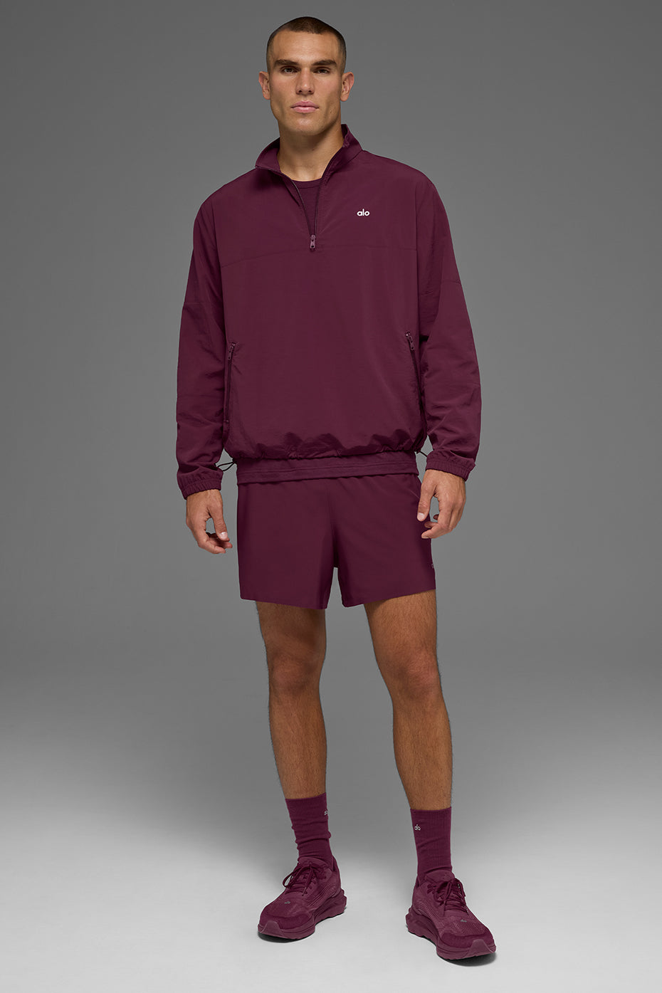 Light Weight Takeaway Track Pullover - Burgundy - Image 6