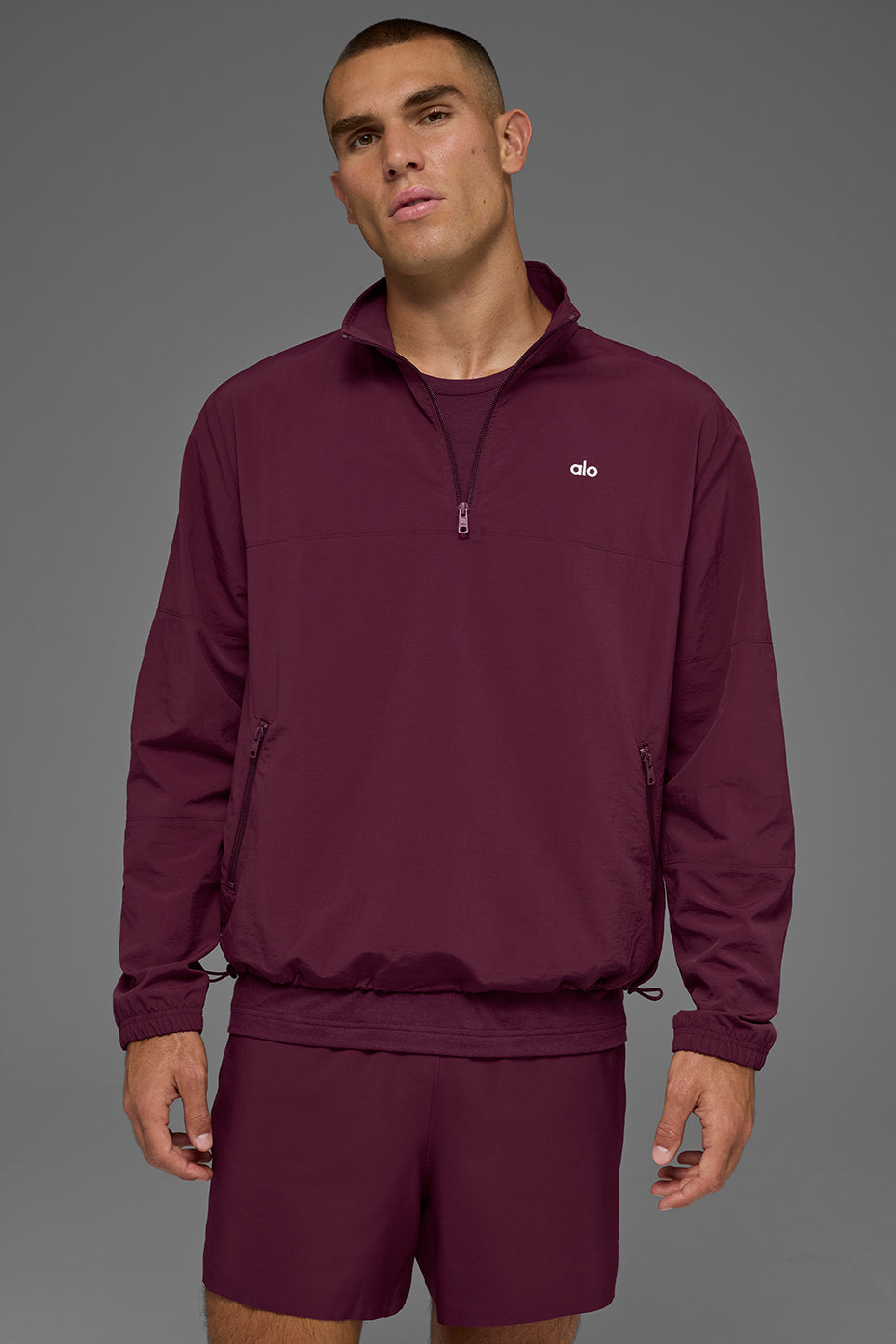 Light Weight Takeaway Track Pullover - Burgundy - Image 4