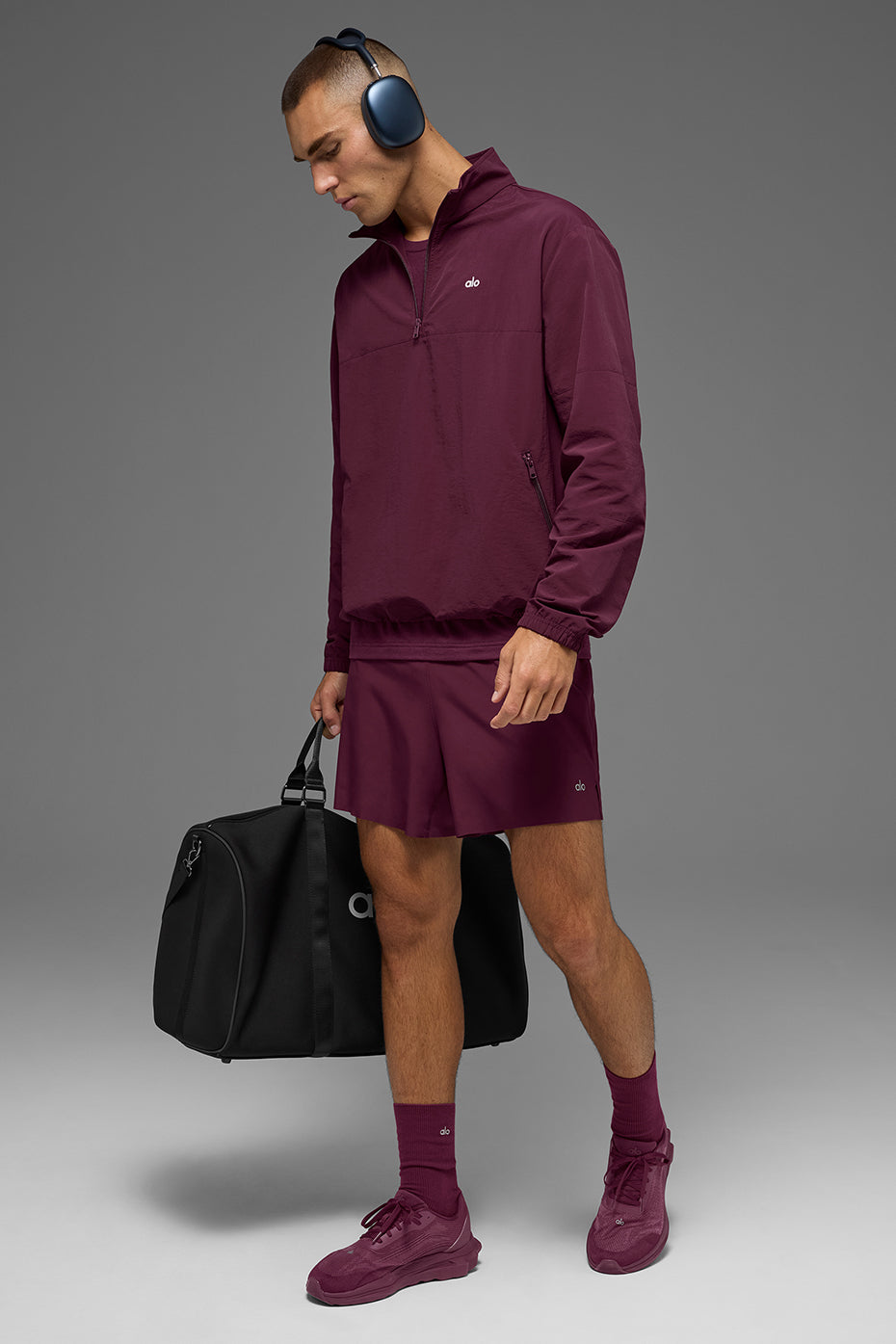 Light Weight Takeaway Track Pullover - Burgundy - Image 5