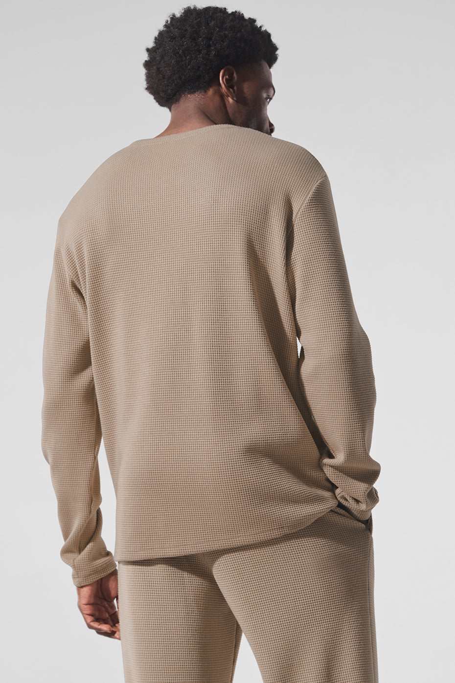 Elevate Waffle Long Sleeve Crew - Gravel - Image 3