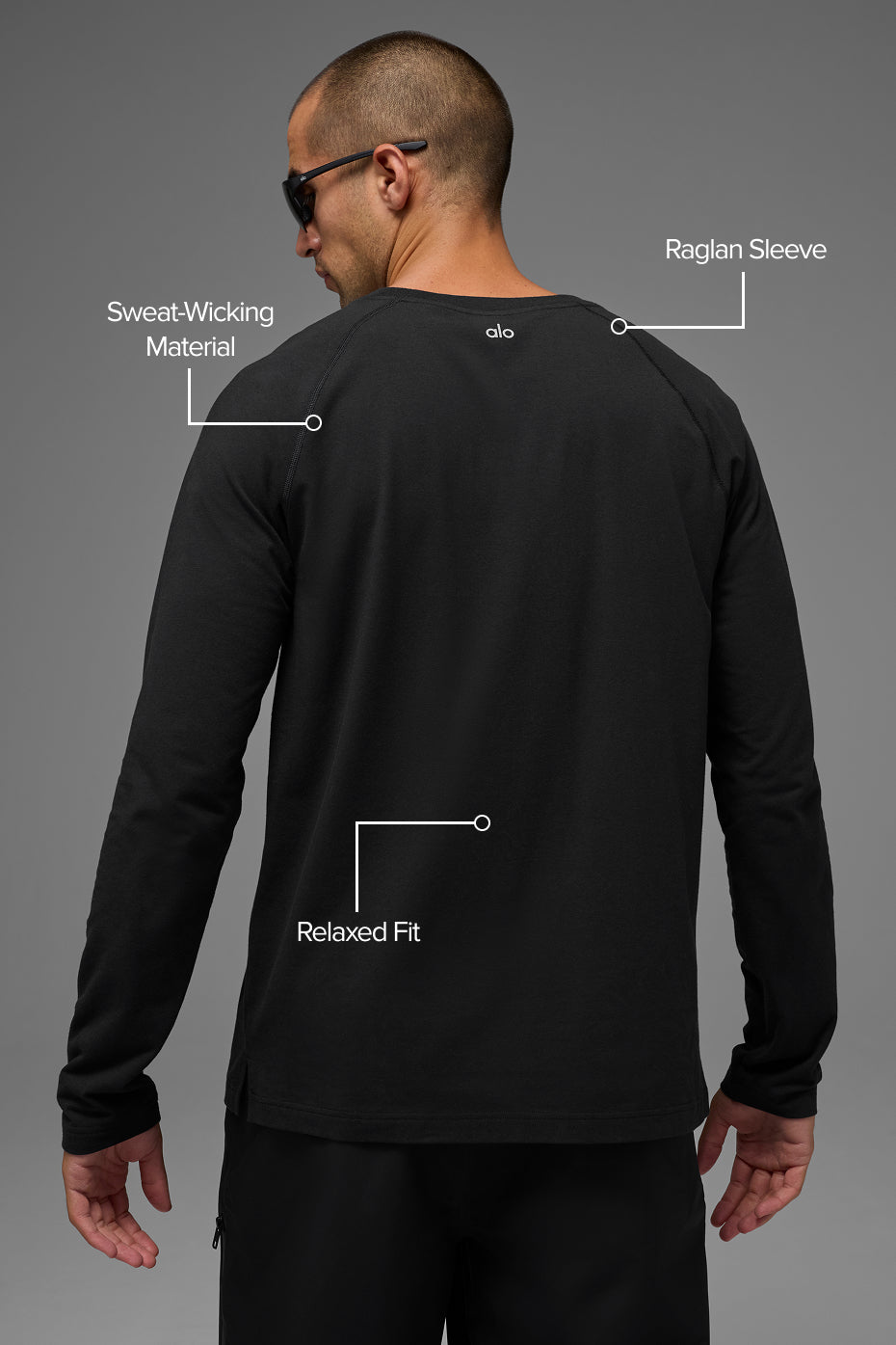 ALO Vapor Crewneck Long Sleeve - Black - Image 2