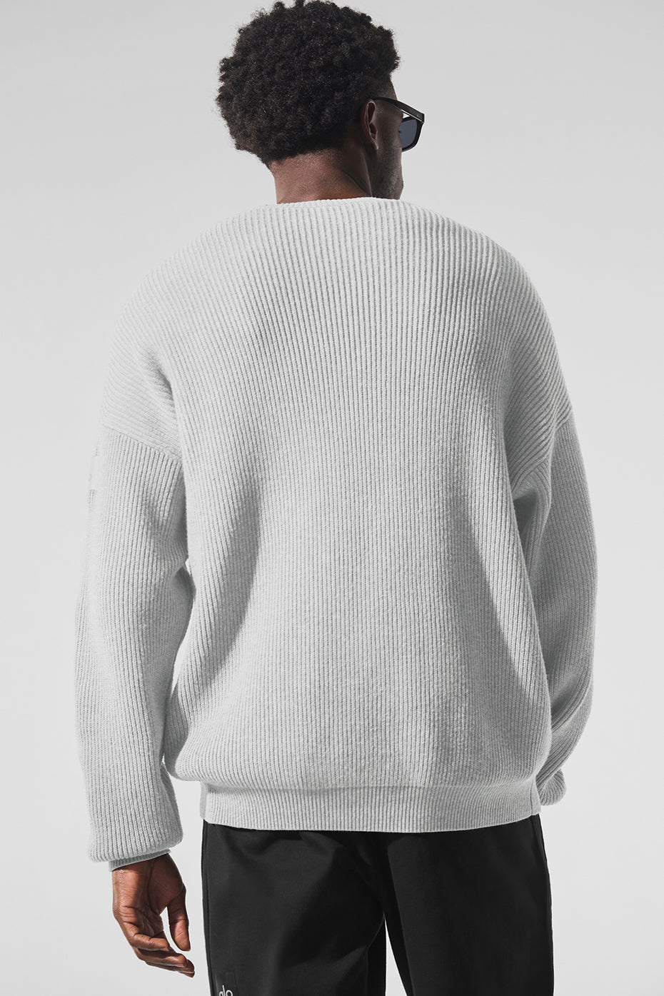 Domain Rib Knit Crew Sweater - Athletic Heather Grey - Image 3
