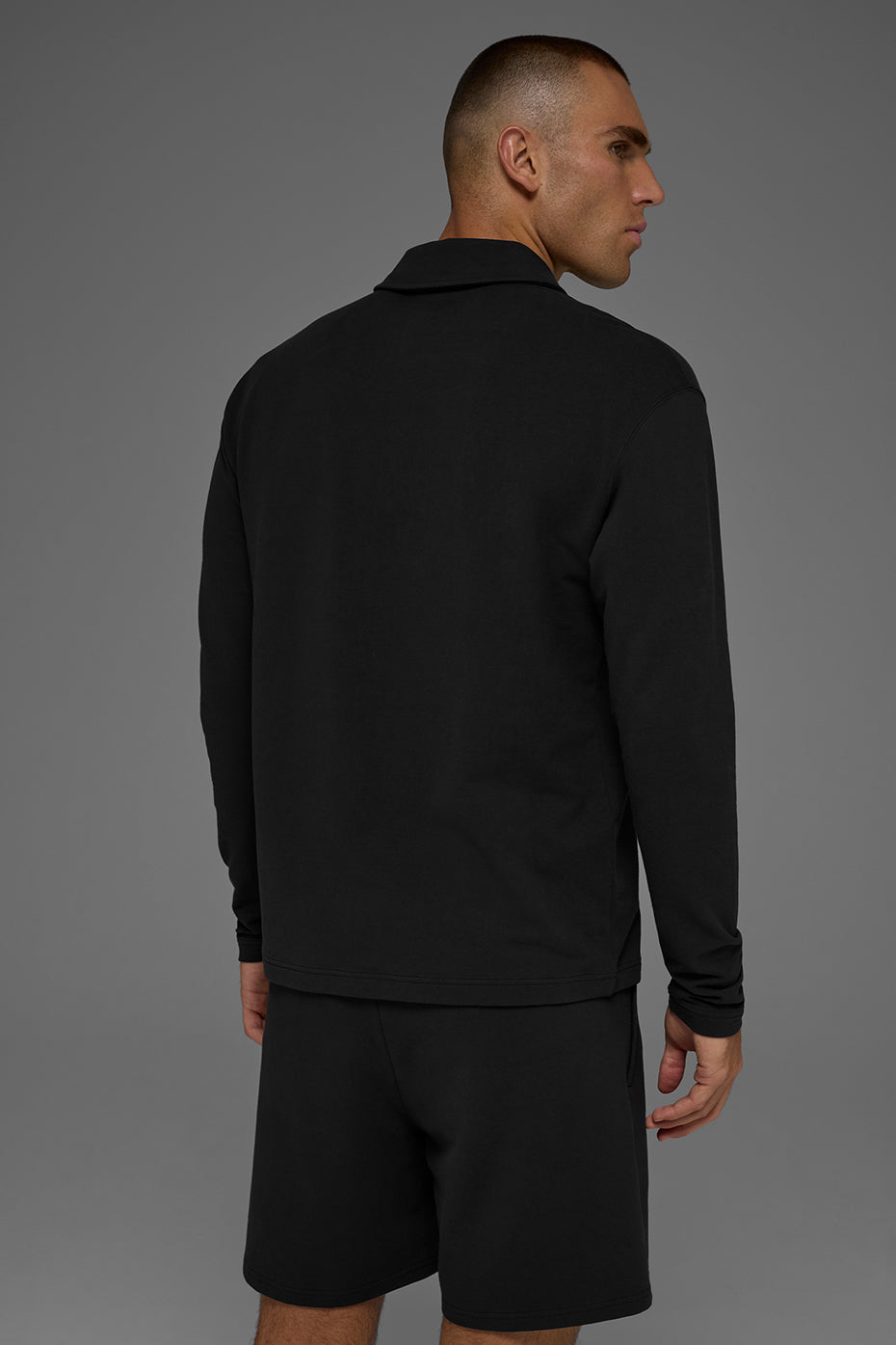 Double Take Long Sleeve Polo - Black - Image 3