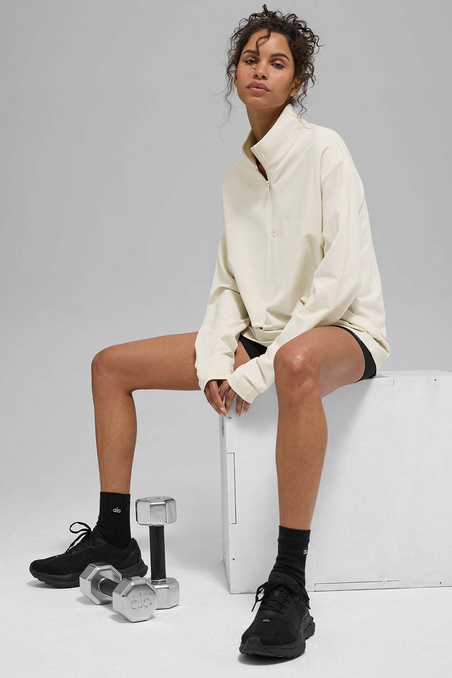 Double Take Long Sleeve 1/4 Zip - Bone - Image 5