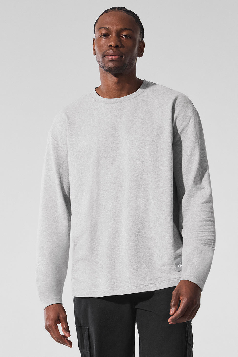 Double Take Long Sleeve Crew - Athletic Heather Grey