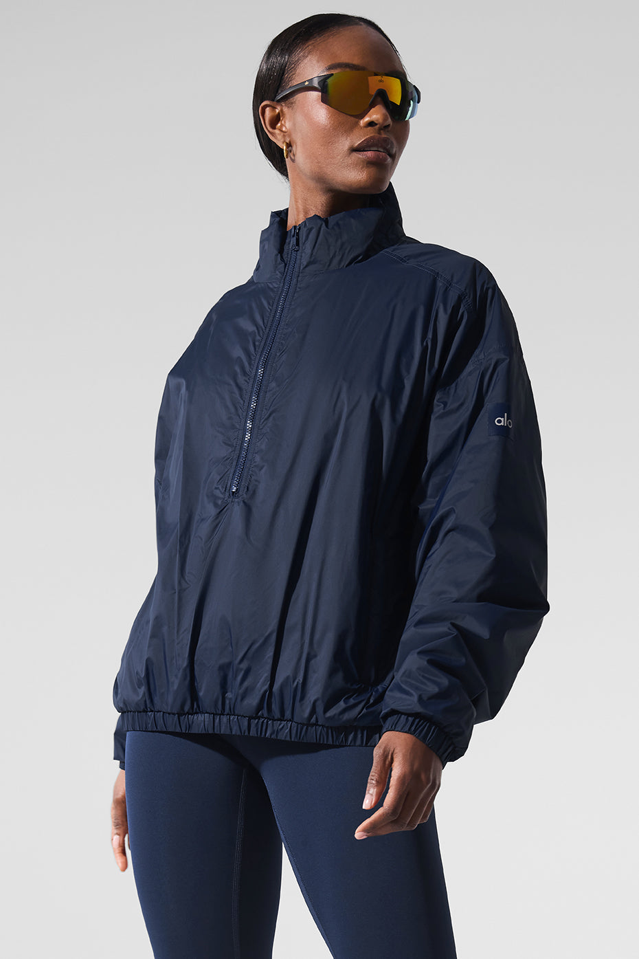 Latitude Light Weight 1/2 Zip Pullover Jacket - Navy - Image 3