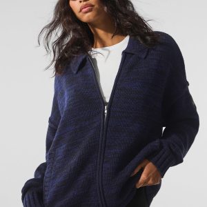 Heritage Full Zip Sweater - Navy Multi