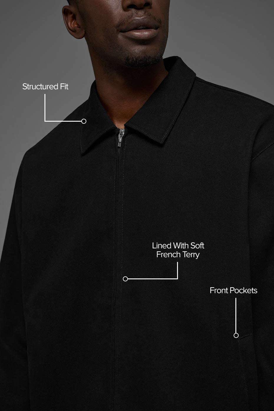 Cotton Canvas Coaches Jacket - Black - Image 2