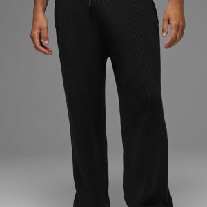 Domain Rib Knit Sweatpant - Black