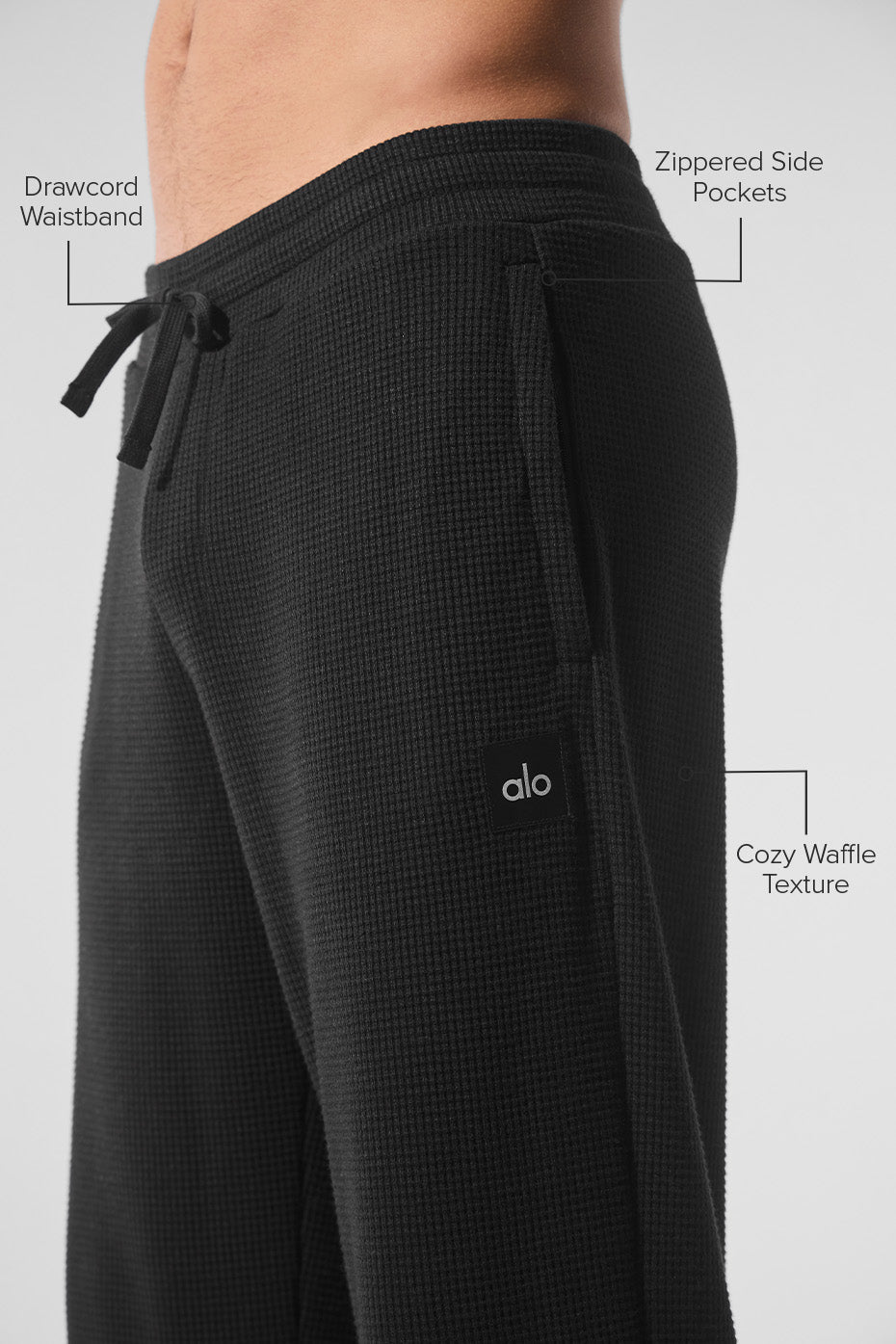 Elevate Waffle Straight Leg Pant - Black - Image 2