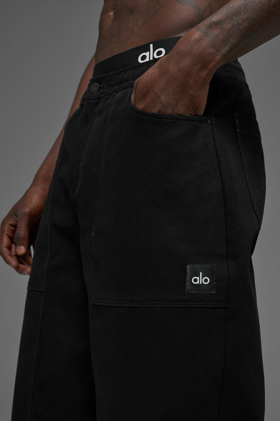 Cotton Canvas Carpenter Pant - Black - Image 4