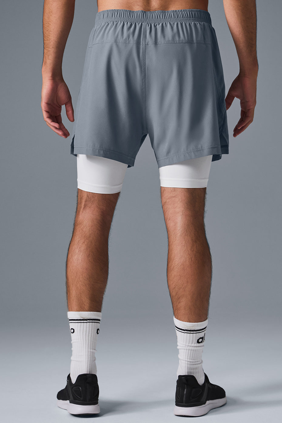 5 Revival 2-In-1 Short - Steel Grey/White - Image 2