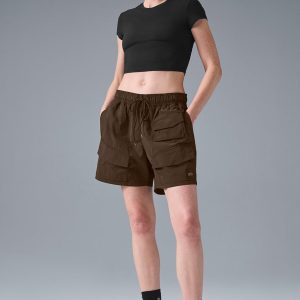 7 Crinkle Nylon Excursion Cargo Short - Espresso