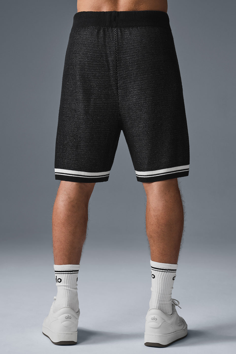 7 Sports Club Sweater Knit Basketball Short - Black - Image 2