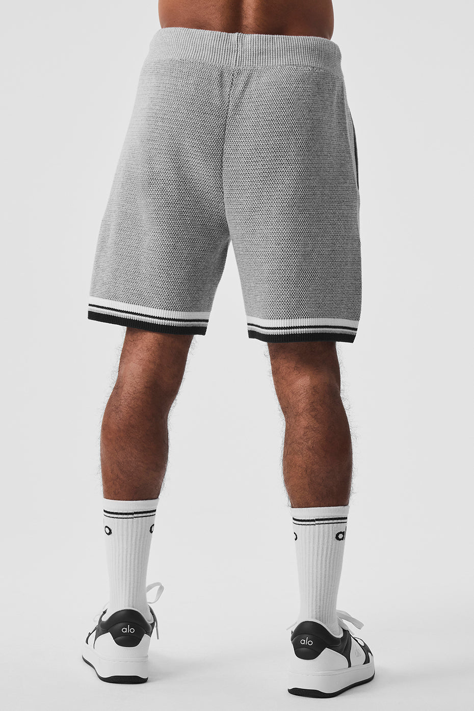 7 Sports Club Sweater Knit Basketball Short - Athletic Heather Grey - Image 3