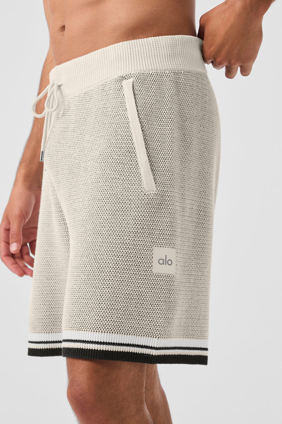 7 Sports Club Sweater Knit Basketball Short - Bone - Image 2