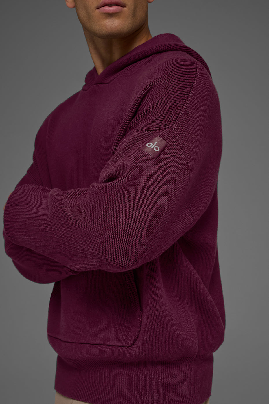 Scholar Hooded Sweater - Burgundy - Image 2