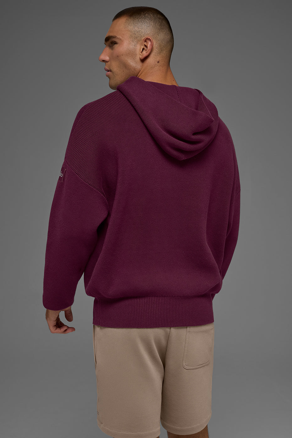 Scholar Hooded Sweater - Burgundy - Image 3