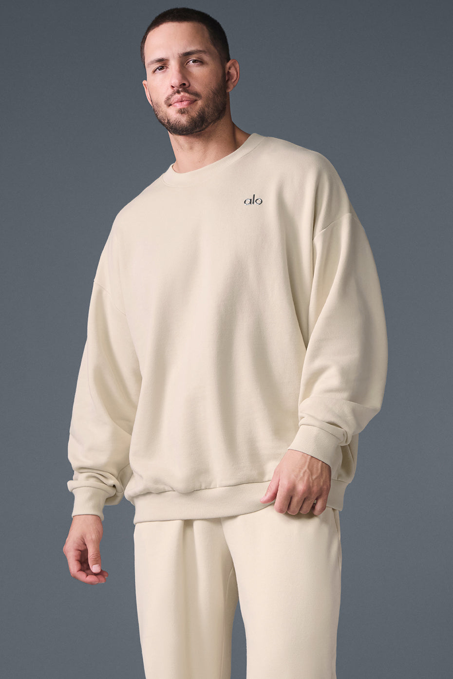 Accolade Crew Neck Pullover - Oat Milk - Image 3